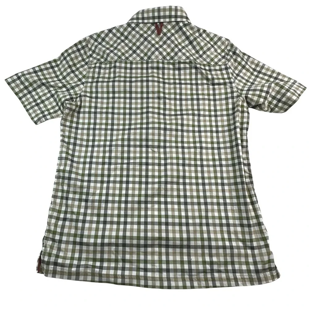 Outdoor Research Shirt‎ Mens Large Green Plaid DISCOVERY Short Sleeve Wool Blend